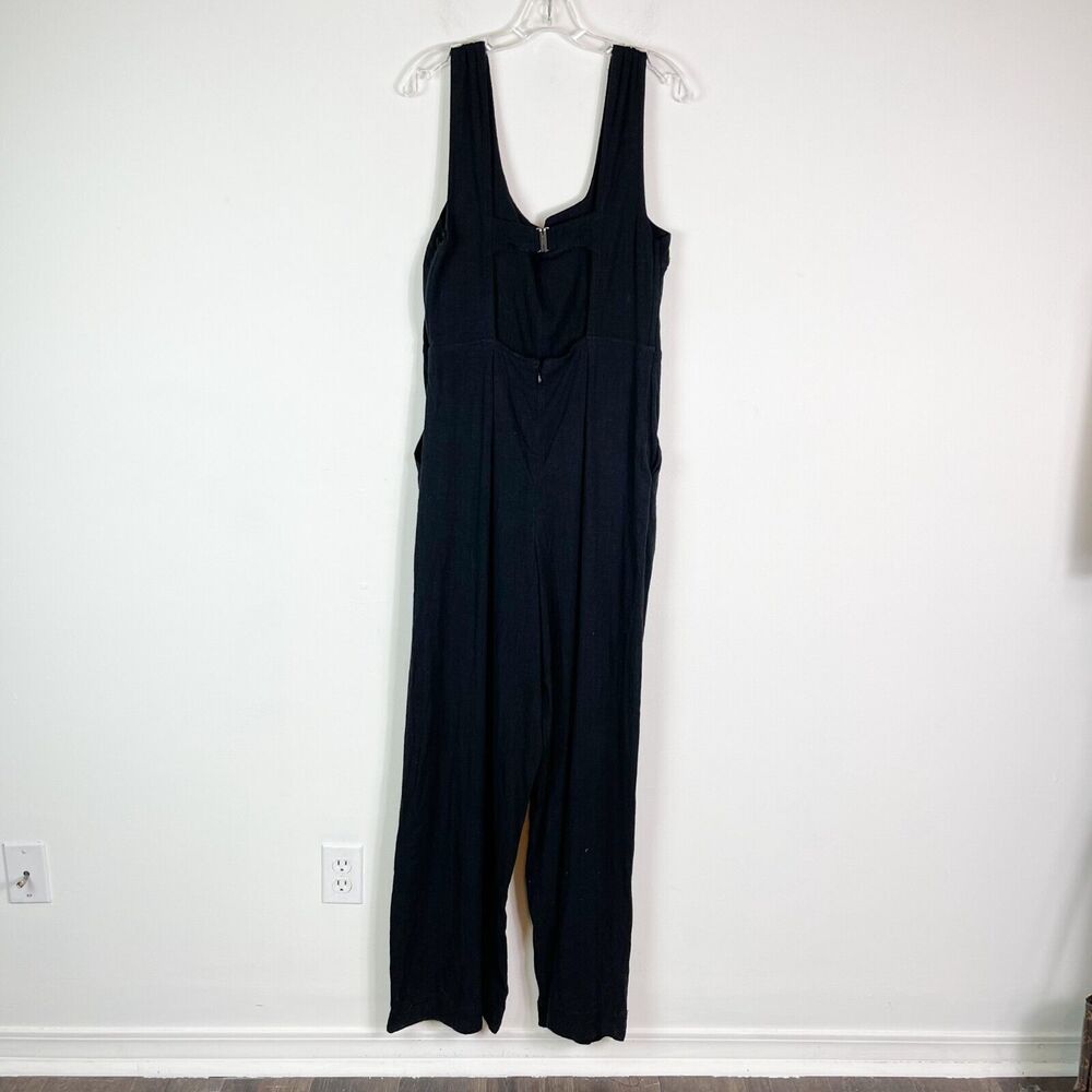 Free People NWT Sleeveless Iris Wide Leg Jumpsuit Black Size L - Picture 8 of 10